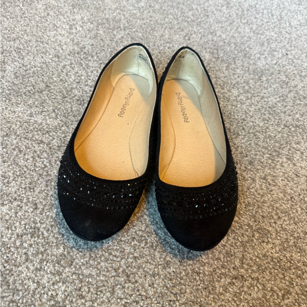 Dirty Laundry Black Studded Flats. Ballet